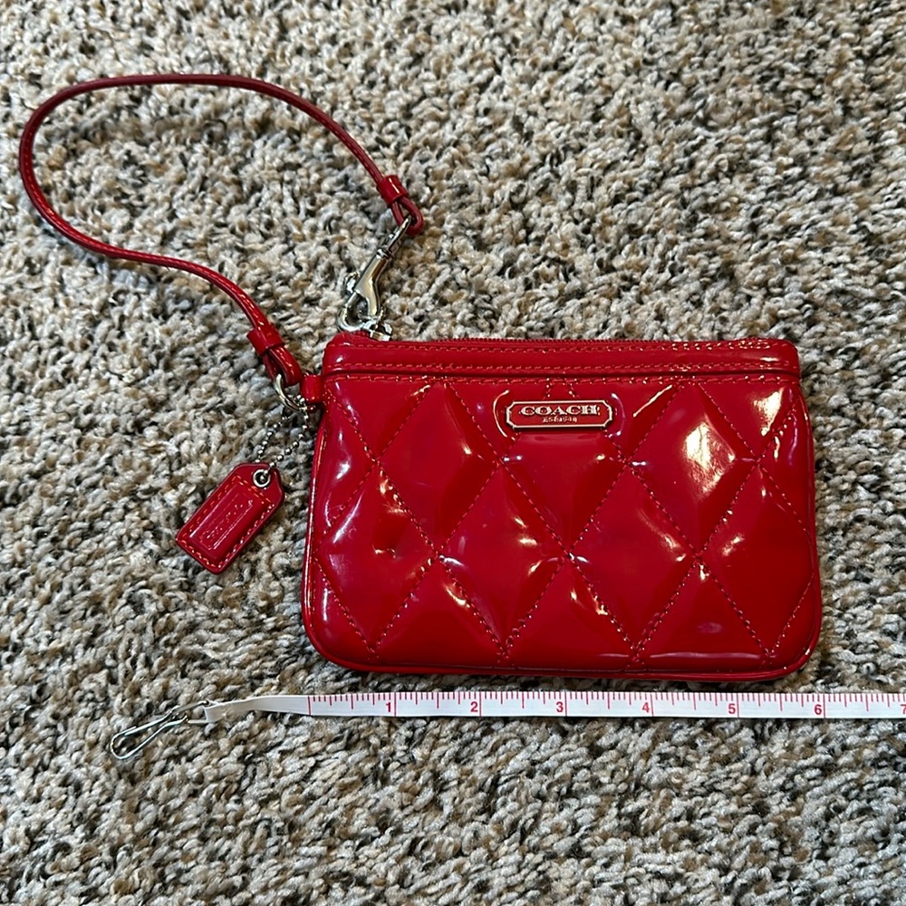 Coach red wristlet